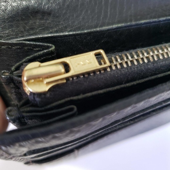 Celine Wallet Geniue Leather Black Envelope Card Holder Large Continental - Picture 10 of 12